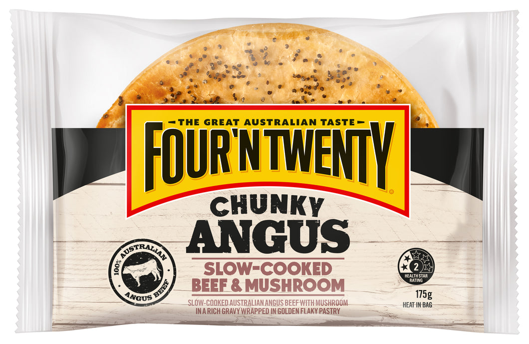 Four 'N Twenty Chunky Angus Slow-Cooked Beef & Mushroom pie 175g