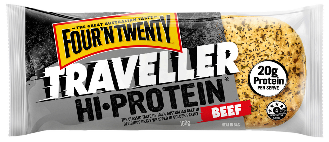 Four 'N Twenty Hi-Protein Beef Traveller Pie 160g