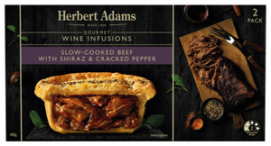 Herbert Adams Slow-Cooked Beef with Shiraz and Cracked Pepper 2 PK Pies